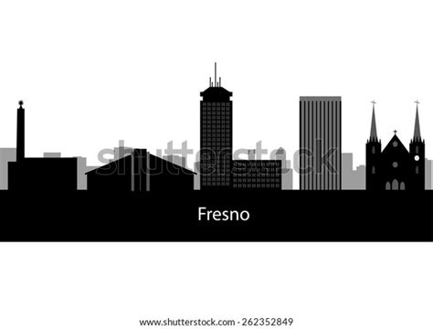 Fresno California Skyline Detailed Vector Silhouette Stock Vector ...