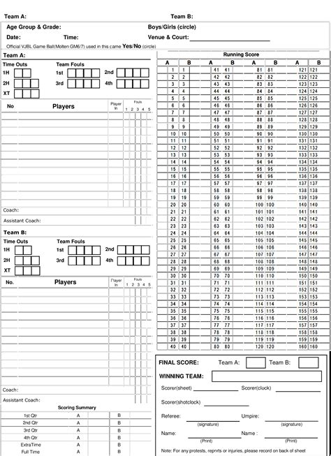 Ncaa Basketball Score Sheet