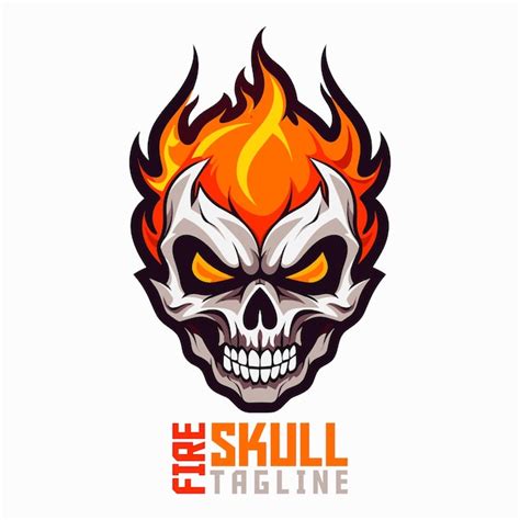 Premium Vector | Illustrated flaming skull logo a striking emblem for ...