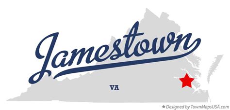 Map of Jamestown, VA, Virginia