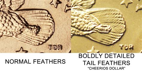 2000 P Sacagawea Dollars "Cheerios Dollar" - Boldy Detailed Tail Feathers Golden Dollar: Value ...