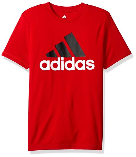 adidas Big Boys Short Sleeve Logo Tee Shirt Red L -- See this great ...