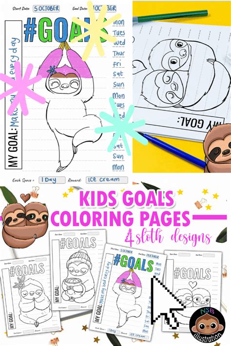 kids's coloring pages featuring slotty the slotty and other animal characters with text overlay