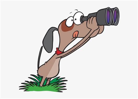 Dog Looking Through A Pair Of Binoculars - Binoculars Cartoon - Free Transparent PNG Download ...