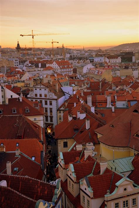 Perfect sunset over Prague... on Behance