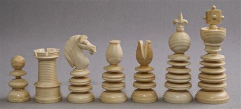 Antique Lund Chess Pieces, 3.4" King - www.ChessAntiques.com