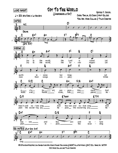 Joy To The World (Unspeakable Joy) Sheet Music PDF (Mark Cullen) - PraiseCharts