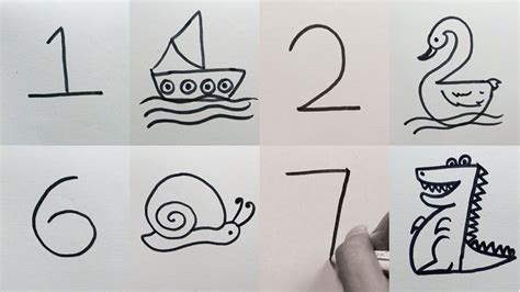 How to Draw Anything from Numbers | Easy 9 Drawing from Numbers for ...