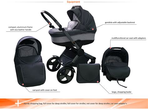 Skyline 3-in-1 Combi Pushchair with Aluminium Frame Baby Cot Sports ...