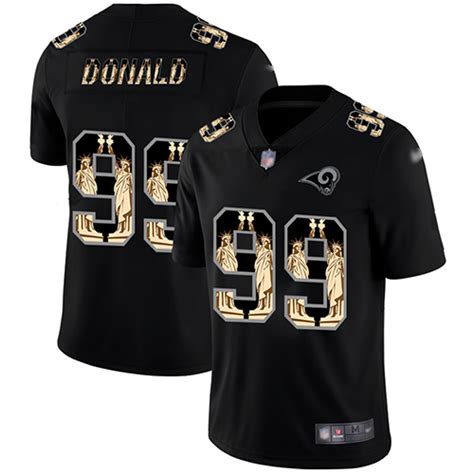 cheap nfl jerseys hats Men\’s Los Angeles Rams #99 Aaron Donald Black ...