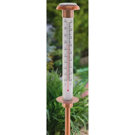 Outdoor Solar Lighted Thermometer - 214699, Weather Stations at ...