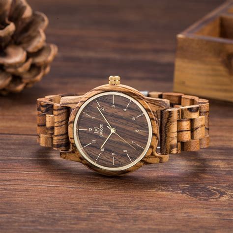 2018 Uwood Wooden Watches Wood Men`s Wristwatches Wooden Band Japan Move' 2035 Quartz ...