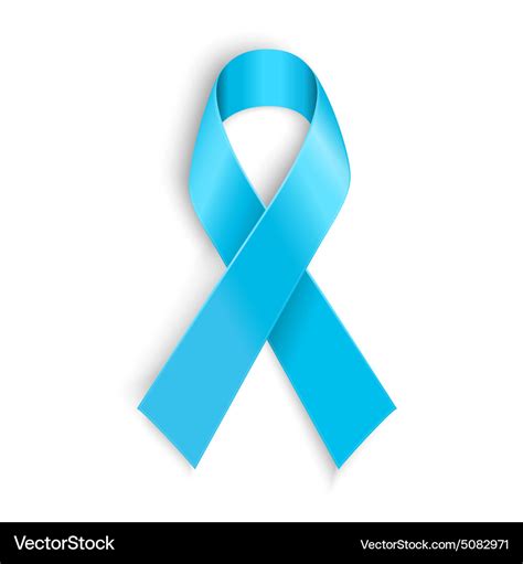 Light blue ribbon as symbol of prostate cancer Vector Image