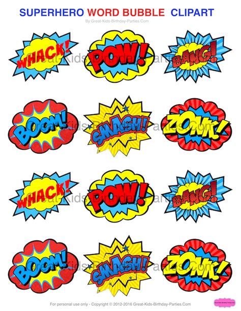 SUPERHERO STICKERS Superhero CLIPART Superhero Printables | Etsy