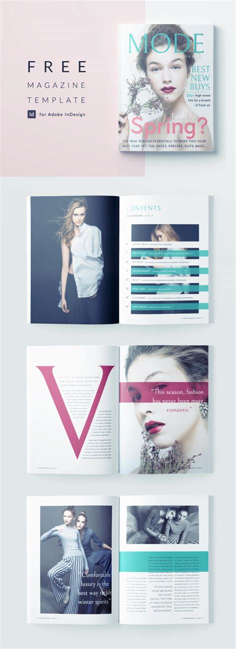 Beautiful Fashion Magazine Template for InDesign | Free Download