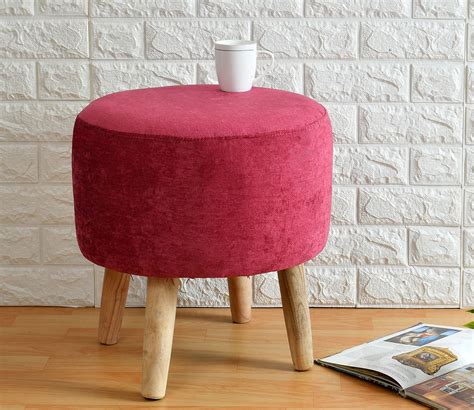 Buy Solid Wooden Stool (Pink) at 32% OFF Online | Wooden Street