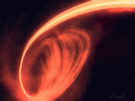 Spaghettification of a star by a black hole by danielecs on DeviantArt