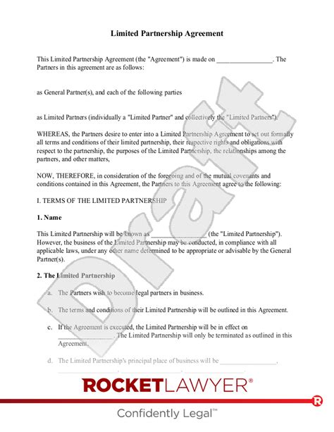 Free Limited Partnership Agreement Template - Rocket Lawyer