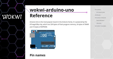 wokwi-arduino-uno Reference | Wokwi Docs