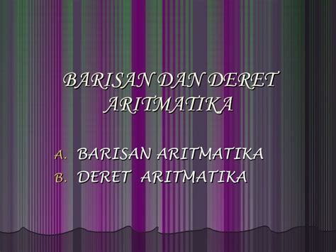 Barisan dan deret aritmatika