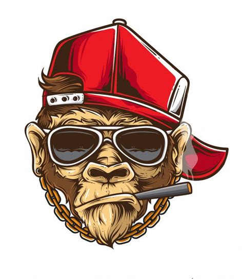 Premium Vector | Funky monkey vector | Graffiti characters, Monkey art ...