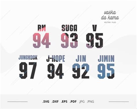 BTS members svg download k-pop svg Bangtan svg for Army | Etsy