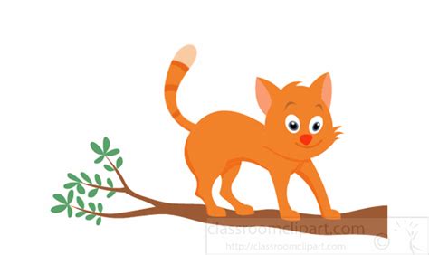 Animals Clipart - cat-cat-on-tree-animation - Classroom Clipart