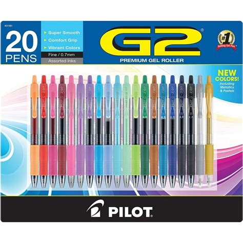 Pilot G2 Premium, Metallics and Pastel Retractable Gel Ink Rolling Ball ...