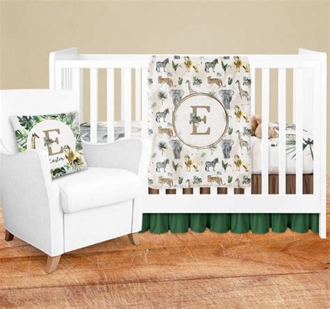 Safari personalized nursery bedding set jungle animals custom | Etsy