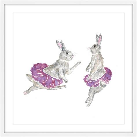 East Urban Home "Dancing Rabbits" by Thimble Sparrow Framed Art | Wayfair.co.uk | Painting ...