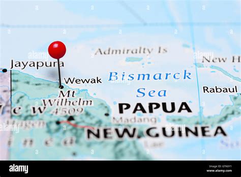 Wewak pinned on a map of Papua New Guinea Stock Photo - Alamy