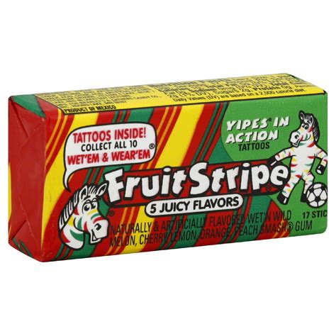 Fruit Stripe Chewing Gum, Jumbo Pack, 17 sticks