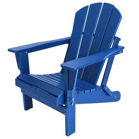 Westin Outdoor Addison Navy Blue Folding Plastic Outdoor Adirondack Chair-2001112 - The Home Depot