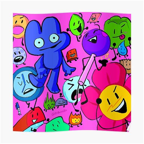 "BFDI Character Mix" Poster for Sale by MsBonnie | Redbubble