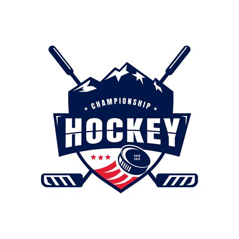 American Ice Hockey Shield Emblem Badge logo design vector inspiration ...