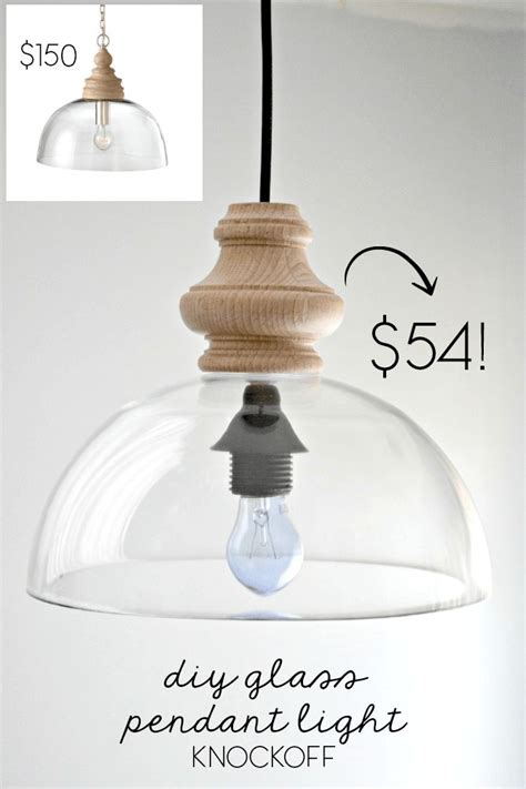 DIY Glass Pendant Light Fixture (Knockoff) | Diy pendant light, Diy ...