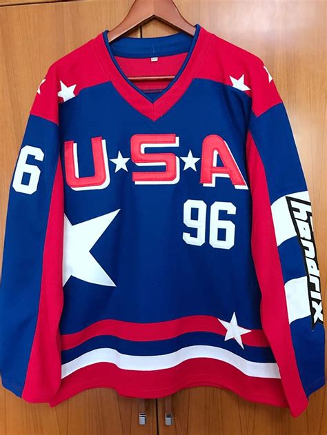 MIGHTY DUCKS D2 MOVIE TEAM USA HOCKEY JERSEY CHARLIE CONWAY#96 All Stitched -in Hockey Jerseys ...