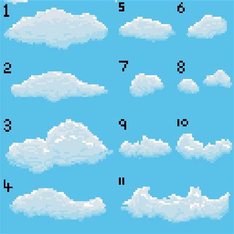 Pixel Clouds Art Tutorial clouds Pixel pixel Art tutorial | Pixel art ...