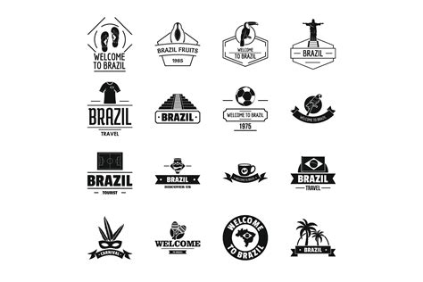 Brazil Travel Logo Icons Set Graphic by ylivdesign · Creative Fabrica