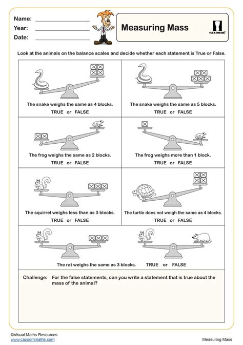 Measuring Mass Worksheet | Key Stage 1 PDF Measurement Worksheets