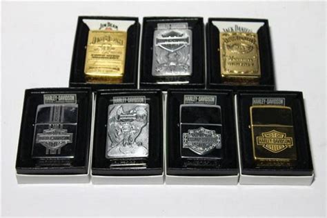 Harley Davidson Zippo Lighters Set in Boxes - Smoking Accessories - Lighters - Recreations ...