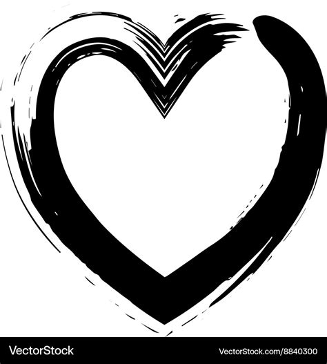 Heart shape symbol love black Royalty Free Vector Image