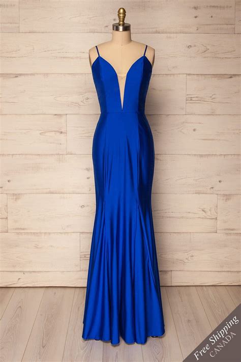 Aiani Sapphire | Blue Satin Gown | Gowns, Satin gown, Dresses