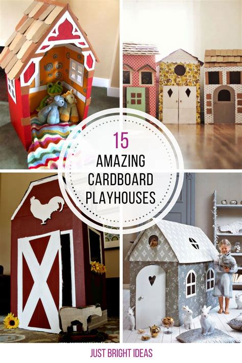These cardboard playhouses are gorgeous and easy to make! Thanks for sharing! | Cardboard ...