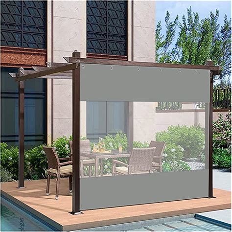 GZHENH Outdoor Clear Tarp Curtain Waterproof Weather Resistant Patio Clear Curtain With ...