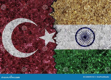 Turkey-India flags stock image. Image of collapse, relations - 228695723