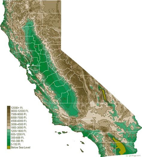 Topographic Map Of California - Ricca Chloette