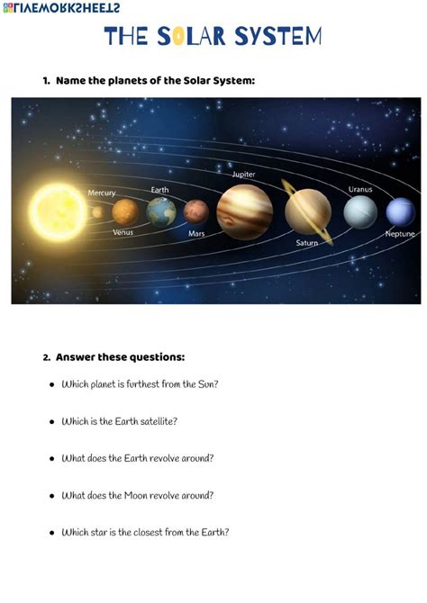 Download Printable The Solar System Worksheets for Grade 3 - Worksheets ...