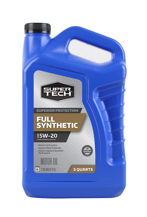 (3 pack) Super Tech Full Synthetic Motor Oil, 5W20, 5 qt - Walmart.com