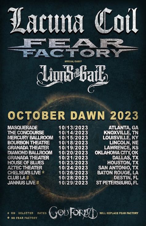 LACUNA COIL Announce 2023 U.S. Tour Dates With FEAR FACTORY